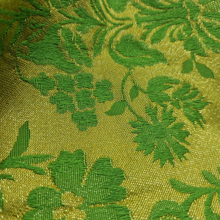 Vintage Green Gold Floral Jacquard Fabric 60x140cm Viscose Metallic Thread Damask Brocade Upholstery Sewing DIY Luxury Craft Sp…