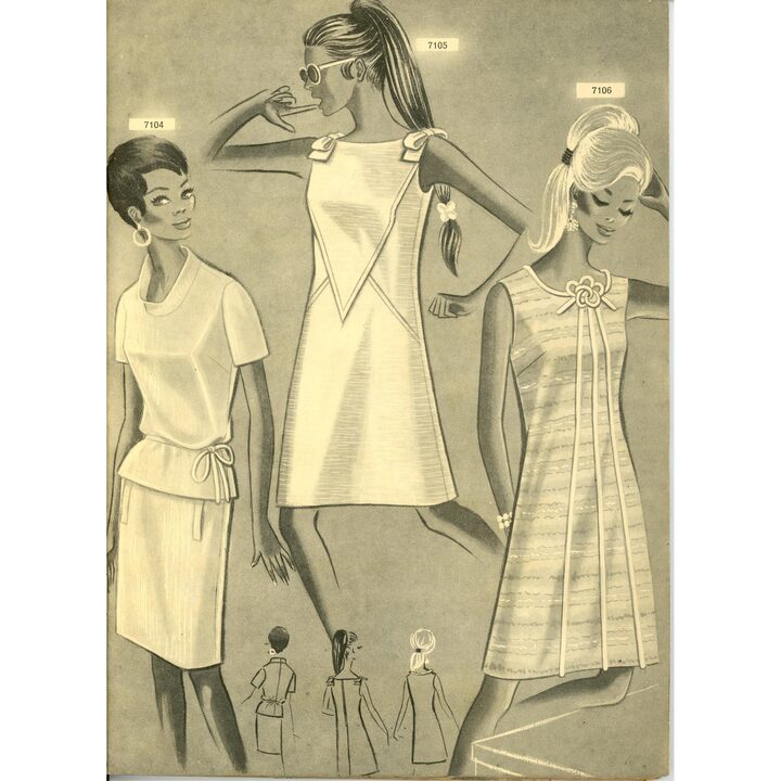 Magazyn Eva Figurin Wiosna Lato 1967, Hiszpański Katalog Mody Vintage, Ilustracje w Stylu Mod z lat 60., Efemery Kolekcjonerskie