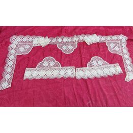Handgemachte Kloppelspitze Set fur 200cm Bettlaken und 45cm Kissenbezug antike Baumwollspitze fur Aussteuer Handarbeit