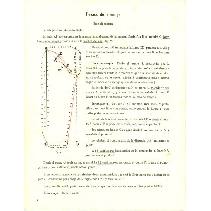 Folleto antiguo del curso de costura 'Eva' de los años 50, Lección 4, Academia Ací San Sebastián, Guía de patronaje española