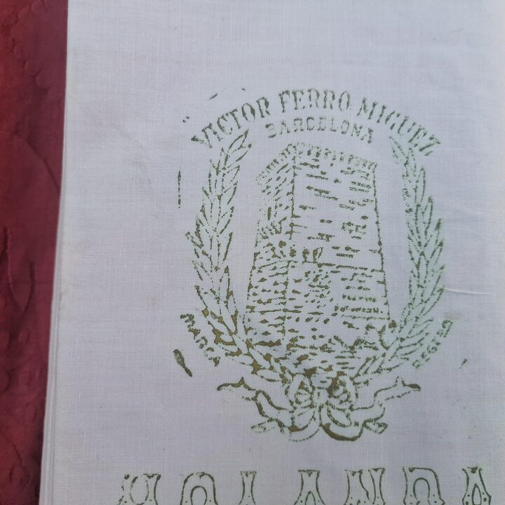 Vintage Spanischer Baumwollstoff Bolzen, Rosa Holanda Crisol Barcelona Textil von Victor Ferro Miguez, 20 Meter Feiner Nähstoff