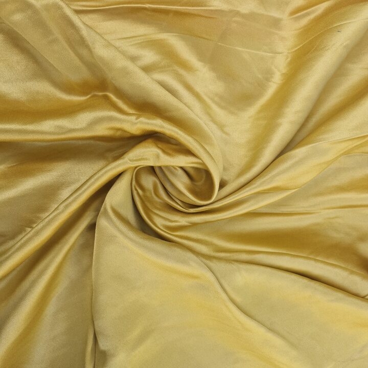 Tessuto Raso di Valencia Anni 50, Seta Viscosa e Cotone Dorato, Scampolo 120 x 200 cm, Alta Moda Spagnola