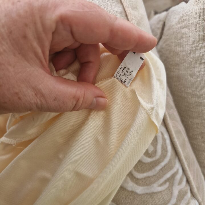 Combinacao Vintage Marie Claire Anos 1980, Poliamida Marfim com Renda, Deadstock Tamanho 4 Espanhol
