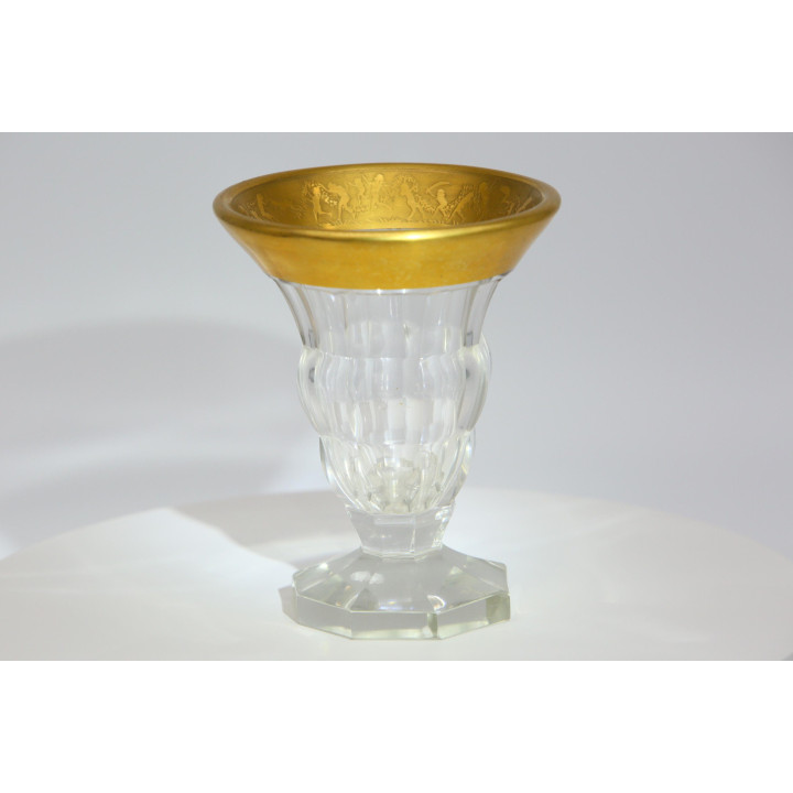 Moser Oroplastic Glass Vase (Amazonomachia), 1930s