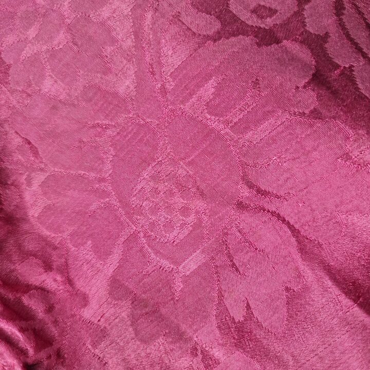 Seda Antiga Damasco, Fragmento Lambrequim Vermelho, Textil Jacquard Chines Floral, 28x150 cm, Restauracao Historica, Belle Epoq…