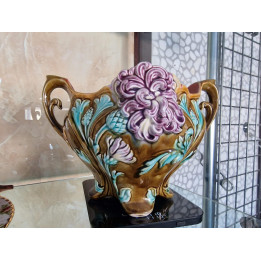 Antike Onnaing Barbotine Jardinière | Art Nouveau Keramik 1900