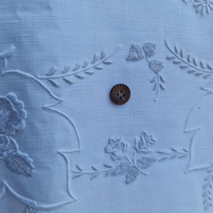 ヴィンテージ リネン ベッドカバー セット カラサンス バルセロナ 手刺繍 シーツ ＆ 枕カバー イニシャルJ スペイン製 寝具 1950年代