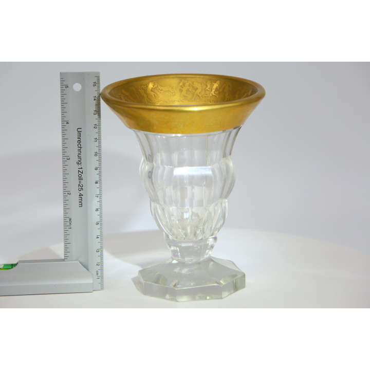 Moser Oroplastic Glass Vase (Amazonomachia), 1930s