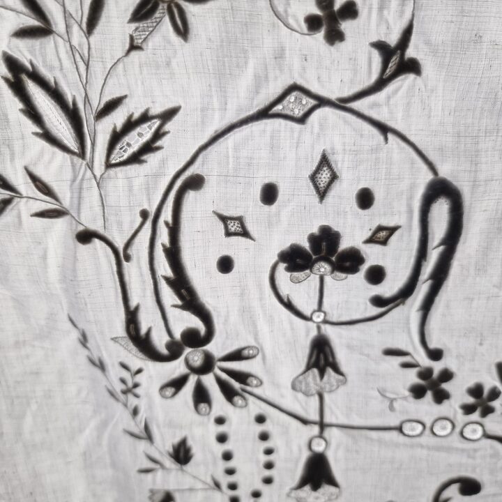 Antique Bed Linen Set Mercedes Monogram Handmade Bobbin Lace 1900s