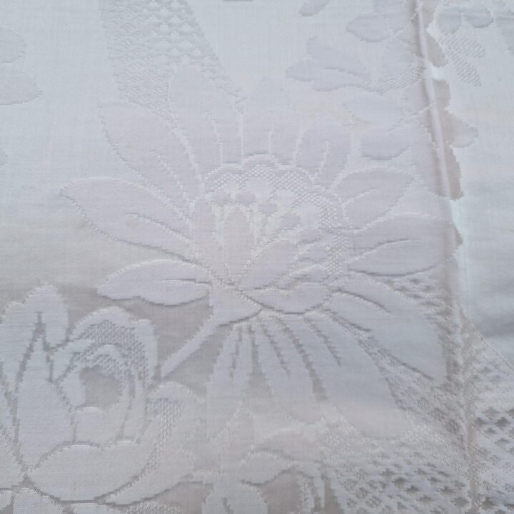 Colcha de Damasco Rosa Vintage Cobreleito Jacquard Mistura de Seda e Viscose Padrão Floral 235 x 220 cm
