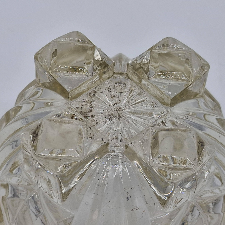 Винтажная ваза Rose Bowl из прессованного стекла, 1970-е