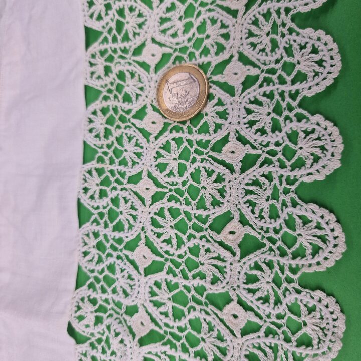 Antique Handmade Linen Lace Panel 40x40cm Hand Embroidered Floral Motif Richelieu Lace Fragment Trousseau Cushion Cover Project…