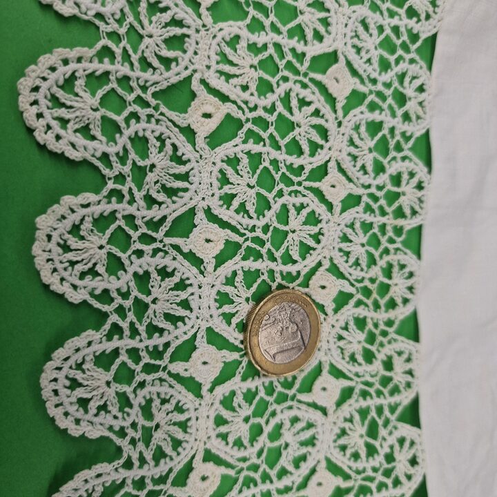 Antique Handmade Linen Lace Panel 40x40cm Hand Embroidered Floral Motif Richelieu Lace Fragment Trousseau Cushion Cover Project…