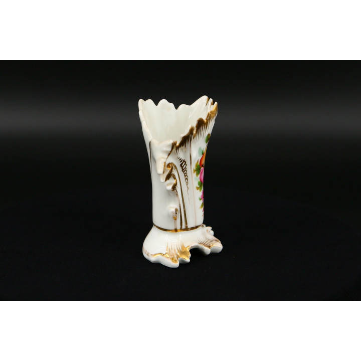 Vase Éventail en Porcelaine Vintage 1950