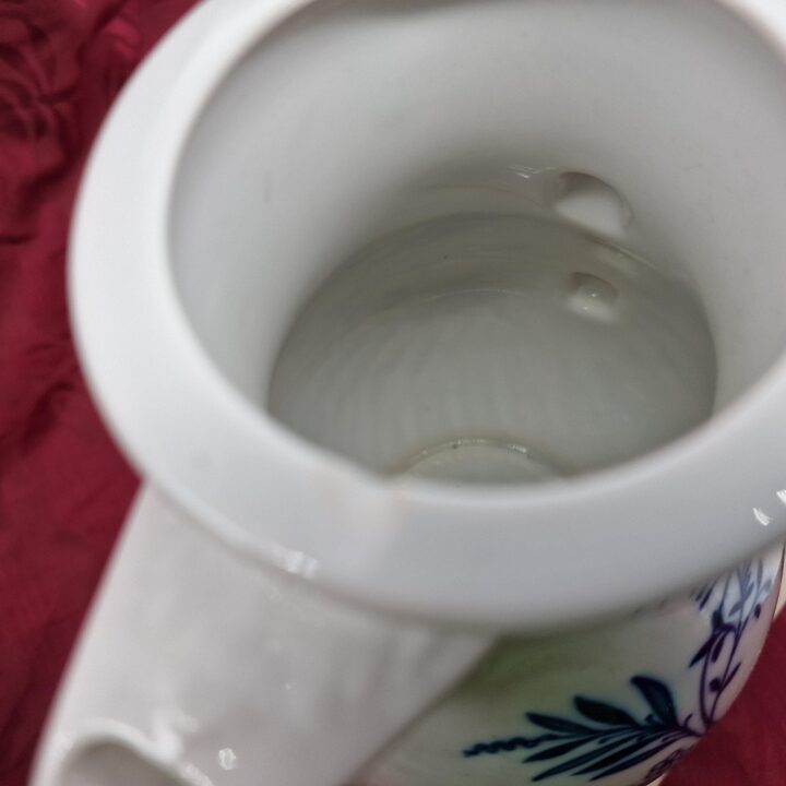 Porseleinen Koffiepot met Warmer, Oscar Schaller en Co Meissen Gardens Rechaud Set, 3-Delig, Jaren 1930