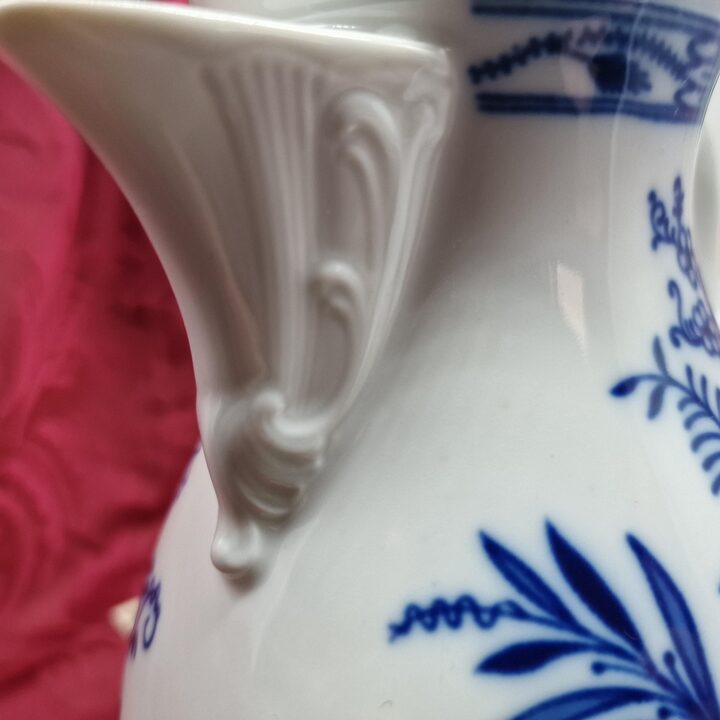 Porseleinen Koffiepot met Warmer, Oscar Schaller en Co Meissen Gardens Rechaud Set, 3-Delig, Jaren 1930