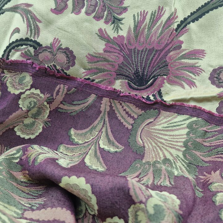 Authentic Valencian silk fabric,Vintage Lime green silk jacquard fabric,deconstructed Fallera skirt, without gold thread,for a…