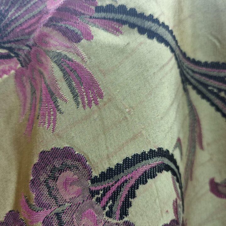 Authentic Valencian silk fabric,Vintage Lime green silk jacquard fabric,deconstructed Fallera skirt, without gold thread,for a…