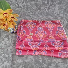 Tessuto Jacquard Valenciano Vintage Anni 60 per Gonna Fallera - Misto Seta Rosa