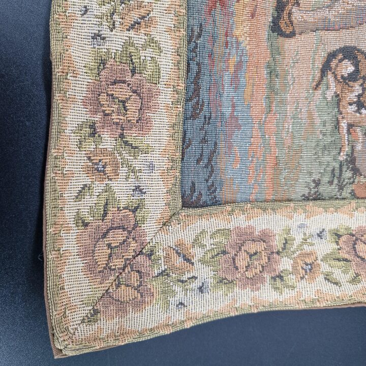 Tapiz Jacquard de Estilo Flamenco Vintage Escena de Feria 150x56 cm Tapiz de Pared Mid Century Decoración Rústica Europea Retro