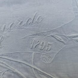Lencol de Linho Antigo, Colcha Bordada a Mao Enxoval de Casamento Espanhol Monograma Recuerdo Datado 1895 Cama Branca 160x280 cm