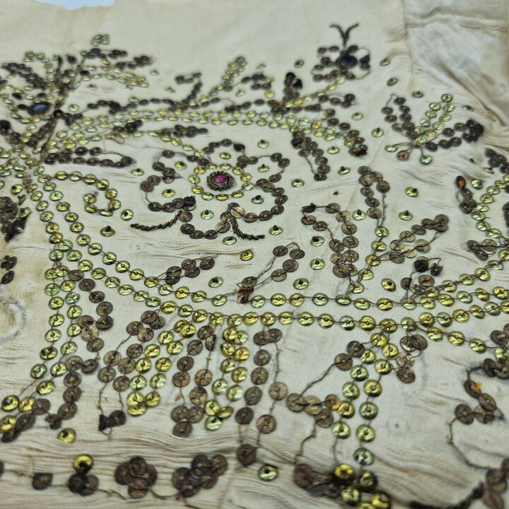 Antique Spanish Folk Bodice Corset, Late 18th Early 19th Century Traditional Festival Vestment, Heavily Damaged for Museum Stud…