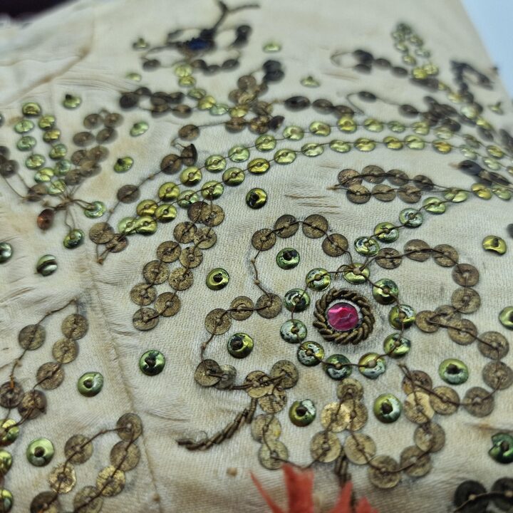 Antique Spanish Folk Bodice Corset, Late 18th Early 19th Century Traditional Festival Vestment, Heavily Damaged for Museum Stud…