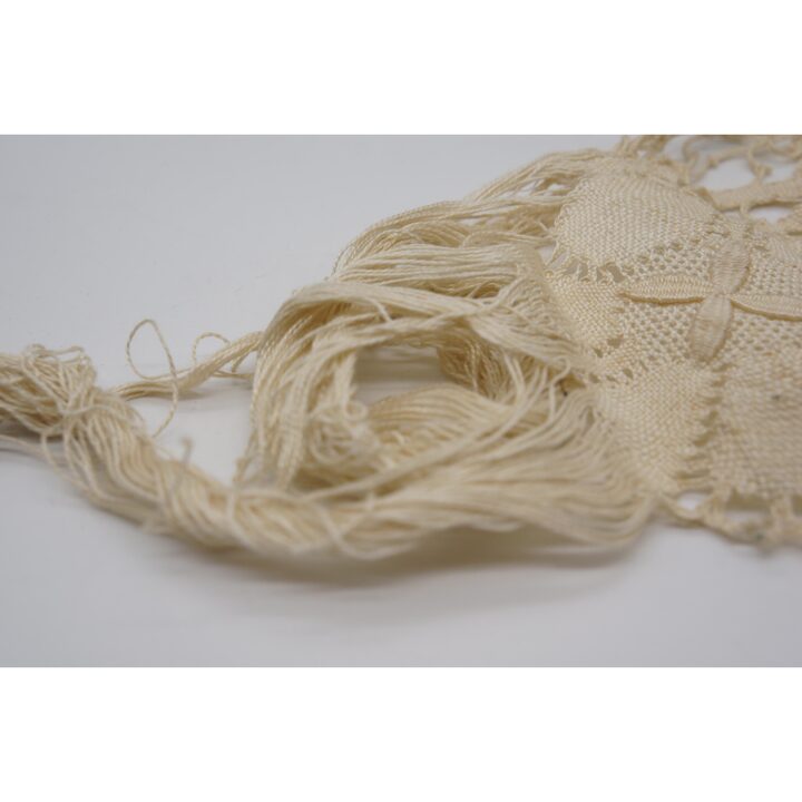 Dentelle aux Fuseaux Ancienne, Galon Art Deco Fait Main en Lin, 14x110 cm, 1920