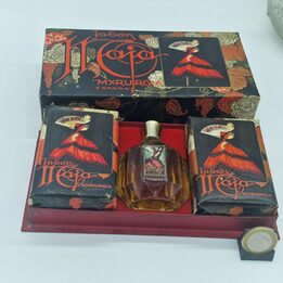Estuche de Perfume y Jabón Myrurgia Maja, Set de Perfumería Vintage con Colonia 30 ml y Dos Jabones 90 g, España Década de 1970