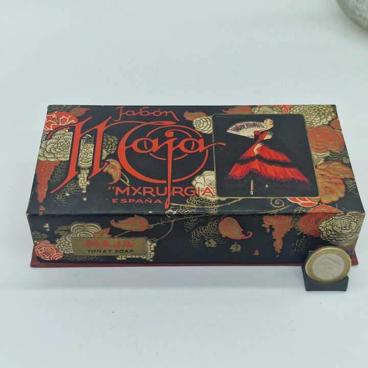 Estojo de Perfume e Sabonete Vintage Myrurgia Maja, Conjunto de Colónia 30 ml e Dois Sabonetes 90 g, Espanha Década de 1970