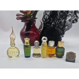 Lote de 6 Miniaturas de Perfume Español, Loewe, J. Del Pozo, Victorio y Lucchino, Fragancias Vintage Coleccionables, Años 1990,…