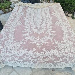 Винтажная Кружевная Скатерть, Большая Банкетная Скатерть Барокко, 170х320 см, 1970-е гг