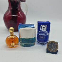 Lotto di 3 Profumi in Miniatura, Collezione di Fragranze Lanvin Arpège, Oxygène e L'Homme con Scatole, Anni 1990, Ottimo Stato
