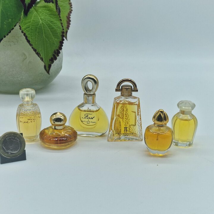 Набор 6 винтажных миниатюр Chopard Casmir, Jean Patou Sublime, Givenchy Pi, YSL, Van Cleef & Arpels - Французская люкс коллекция