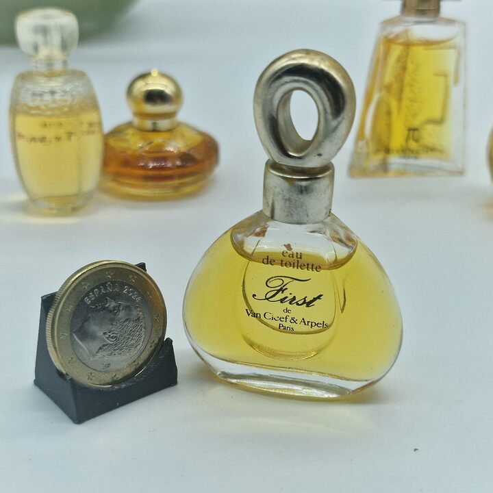 ヴィンテージ香水ミニチュア6点セット ショパール カシミア、ジャン・パトゥ サブライム、ジバンシイ π、YSL、ヴァン クリーフ - フランス高級コレクション