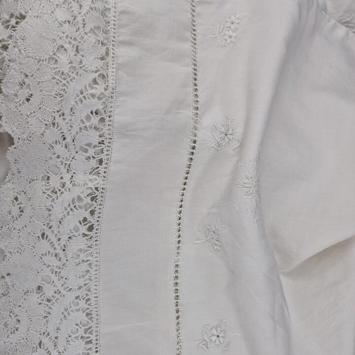アンティーク手刺繍リネンセット リシュリューレース モノグラムHM