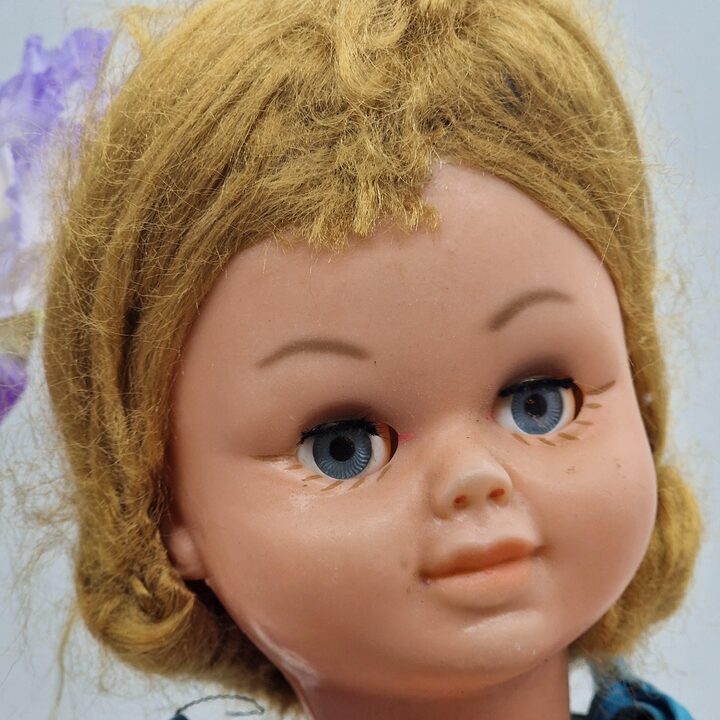 Vintage Spanische Puppe 46 cm Alicante Schlafaugen Blond 1970er