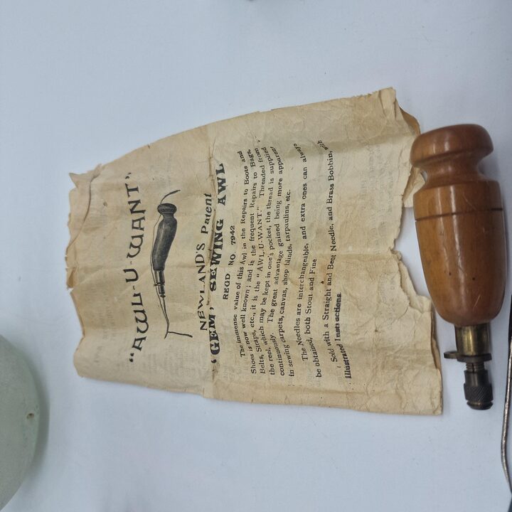 Старинное Шило для Кожи Newland Patent Gem AWL-U-WANT в Оригинальной Коробке