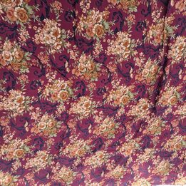 Tecido de Estambre Inglês Vintage, Têxtil de Confecção de Viscose Spun Floral e Barroco, Material de Costura de 150 x 320 cm