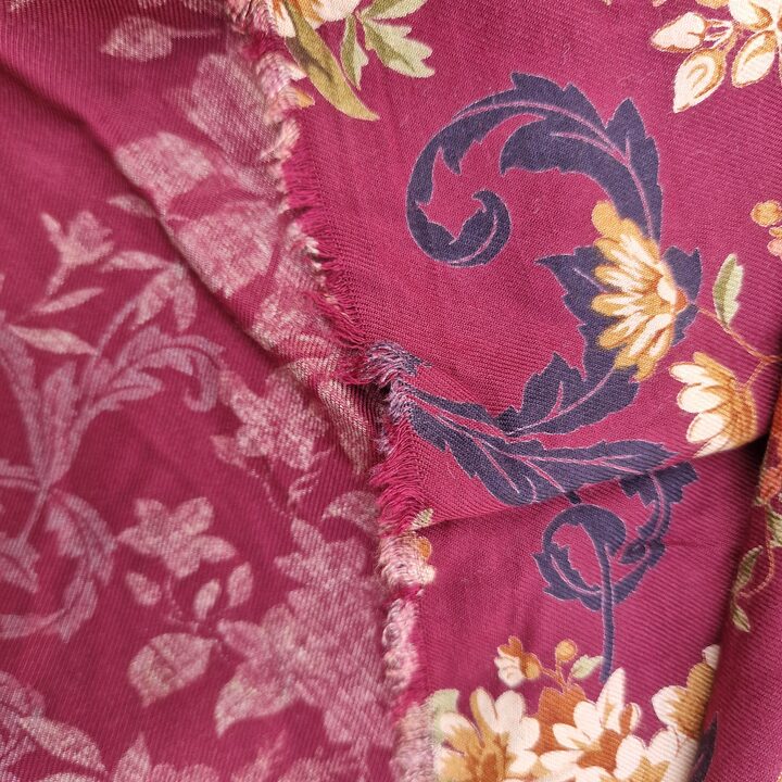Tela de Estambre Inglesa Vintage, Textil de Confección de Viscosa Hilada Floral y Barroca, Material de Costura de 150 x 320 cm