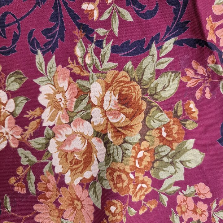 Tela de Estambre Inglesa Vintage, Textil de Confección de Viscosa Hilada Floral y Barroca, Material de Costura de 150 x 320 cm
