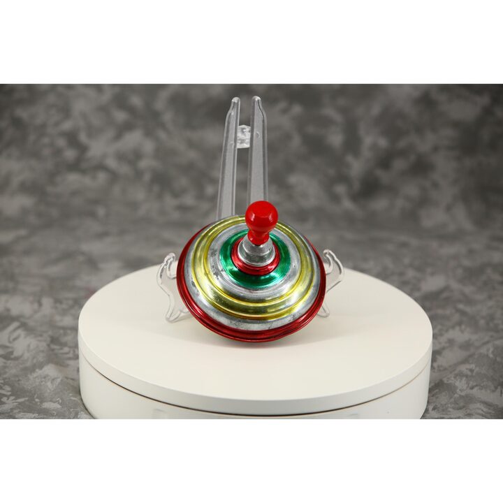 Vintage Mid-Century Tin Humming Top with Lithographed Concentric Circles
