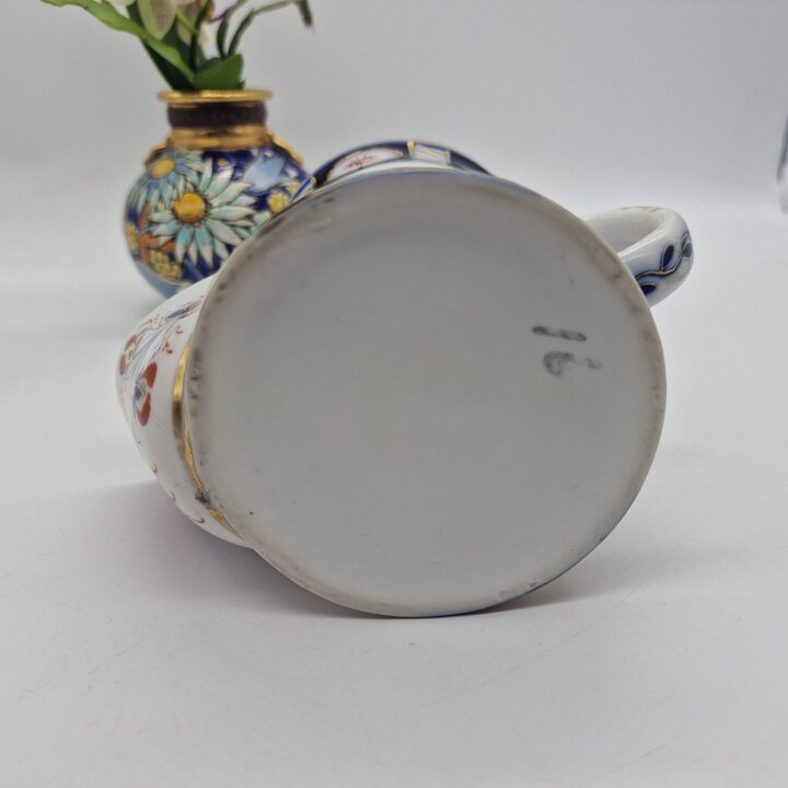 Antica Tazza da Barbiere in Porcellana, Scuttle da Barbiere Vittoriano Staffordshire Blu Cobalto Imari, Collezionismo Barba 11…
