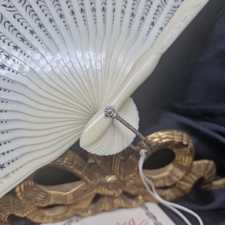 Vintage Handwaaier Abanico Spaanse Kant Witte Trouwwaaier Celluloid Bruidsaccessoire Valencia Jaren 1950 met Doos