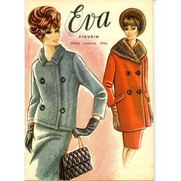 Vintage Eva Figurin Magazine 1966, Spanish Mod Fashion Catalog, Mid Century Sewing Illustrations, Academia AEI San Sebastian