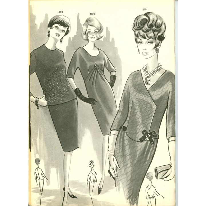 Vintage Eva Figurin Magazin 1966, Spanischer Mod Modekatalog, Mid Century Nähillustrationen, Academia AEI San Sebastian