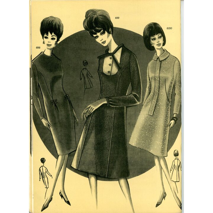 Vintage Eva Figurin Magazine 1966, Spanish Mod Fashion Catalog, Mid Century Sewing Illustrations, Academia AEI San Sebastian
