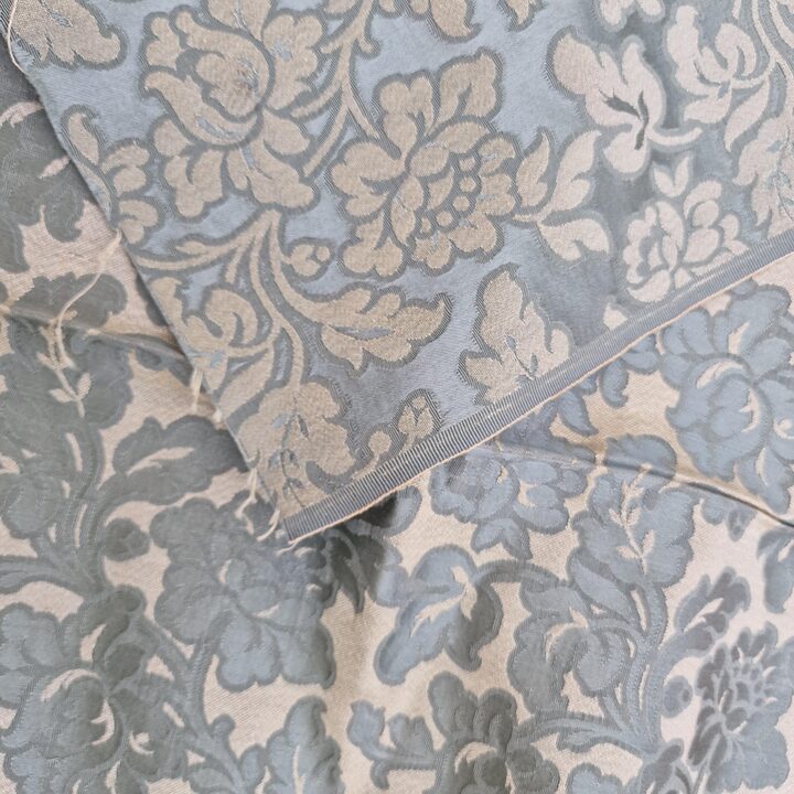 Vintage Jacquard Stoffreste, Damast Textil Seide Baumwolle Viskose, Mid Century Nähen, 60x120 cm und 30x150 cm, Restaurierung