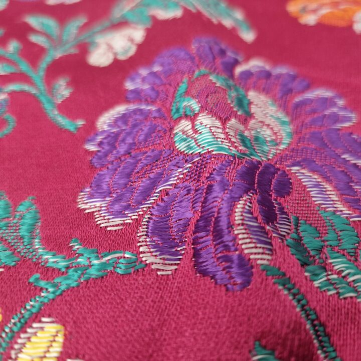 Tejido Jacquard Valenciano Años 70 - Mezcla de Seda y Algodón para Indumentaria Tradicional