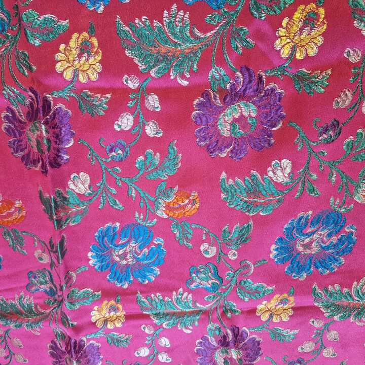 Vintage 70er Jahre Valencianischer Jacquard - Seide und Baumwolle für traditionelle Trachten